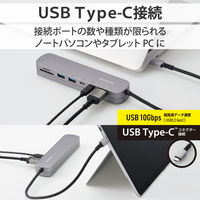 ドッキングステーション タイプC ハブ HDMI SDカード 固定スタンド付 USBハブ DST-C20SV エレコム 1個