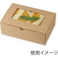 シモジマ 食品箱 ネオクラフト 窓付BOX S クラフト 004248043 1袋(20枚)