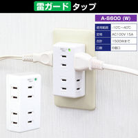 朝日電器 耐雷6個口タップ A-S600(W) 1個