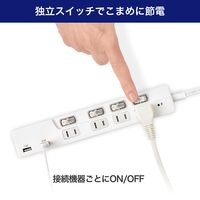 朝日電器 SW付USBタップ4P WBK-4232SUA(W) 1個