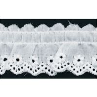 (株) 一 井 商 店 一井商店 綿レースフリル ミニ花柄 幅20mm 10m巻 白 CF5088-0 1セット(長さ10m×2巻)（直送品）