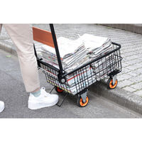 ファミリー・ライフ 折りたたみ式バスケット台車 深型 専用カバー付き 04194 1個