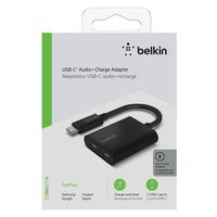 USB Type-C デュアル変換アダプター USB-C[オス] - USB-C[メス]×2 イヤホン 充電同時対応 Belkin ベルキン 1個