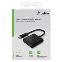 USB Type-C映像変換アダプター USB-C[オス] - HDMI[メス]＋ USB-C[メス] 60W 4K対応 Belkin ベルキン 1個