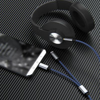 オーディオ変換アダプタ 3.5mmオーディオ[オス] - ライトニング[オス]＋USB Type-C[オス] 1m Lightning