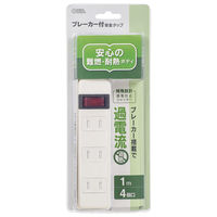 オーム電機 4口1mブレーカー付タップTV 00-5032 1個