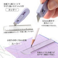 プラス チームデミ カッター + ルーラー(定規) ふじ 31463 1セット(5パック)