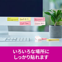 スリーエム(3M) ポストイット ふせん 付箋 強粘着 75mm×25mm マルチカラー4 1箱（24冊入） 5001SS-MC-4N