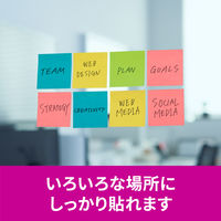 スリーエム(3M) ポストイット ふせん 付箋 強粘着 ノート 75mm×75mm マルチカラー8 1ケース（4冊入） 654SS-MC-8