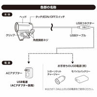 オーム電機 LEDクリップライト 昼白色 ブラック 06-0910 1個