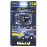 オーム電機 LEDヘッドライト センサー付 ECLAT 240ルーメン 08-0934 1個