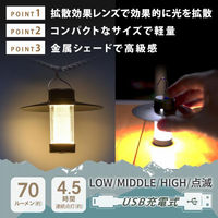 オーム電機 LEDアウトドアランタン 充電式 70ルーメン 08-1526 1個