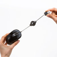 マウス 有線 静音 巻き取り式ケーブル 抗菌 ブルーLED MA-MBSK315BK 1本 サンワサプライ