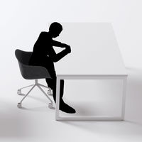 【軒先渡し】ニシキ工業 ミーティングテーブル 幅1500×奥行750×高さ720mm ライトオーク AQB-S1575W-LO 1台（直送品）