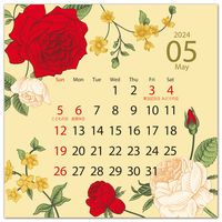 フロンティア 2024年卓上リングミニカレンダー　1ヵ月　ビンテージフラワー　SS CAL-149 5冊（直送品）