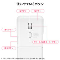 サンワサプライ ダイレクト:静音Type-Cワイヤレス IR LEDマウス(5ボタン・薄型) 400-MAWC1215W 1個（直送品）