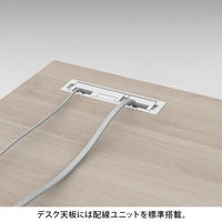 オカムラ ジャスタスハイタイプデスク 引出付 幅1000×奥行600×高さ1000mm ネオホワイト／ナチュラルオーク 1台2梱包  オリジナル