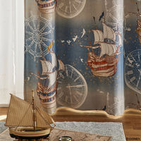 スミノエ ピーターパン カーテン ディズニー フライインザスカイ 1500×950mm ブルー １セット(2枚入)（直送品）