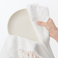 無印良品 インド綿 マルチクロス フリンジ オフ白 約50×50cm 良品計画