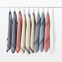 無印良品 インド綿細番手 マルチクロス チェック 赤 約50×50cm 良品計画