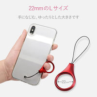エレコム スマートフォン用ストラップ/フィンガーストラップ/アルミライク P-STFALRD 1個