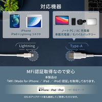 ライトニングケーブル 1m USB-A[オス] - Lightning[オス] ホワイト 1本 オウルテック