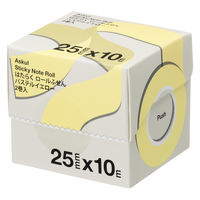 アスクル はたらく ロールふせん 25mm×10m巻 パステルイエロー 1箱（2巻入） ロール付箋 オリジナル
