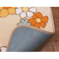 センコー スヌーピー　花いっぱい　ふんわり柔らかラグ 約130×180cm　オレンジ SNI230503 1枚（直送品）