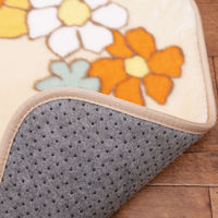 センコー スヌーピー　花いっぱい　ふんわり柔らかマット 約50×120cm　オレンジ SNI230503 1枚（直送品）