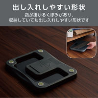 体重計 ヘルスメーター 乗るだけ 自動認識機能付 100g単位 コンパクト チャコールブラック HCS-S02BK エレコム 1個