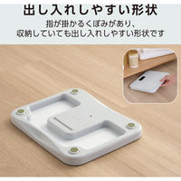 体重計 ヘルスメーター 乗るだけ 自動認識機能付 100g単位 コンパクト ストーンホワイト HCS-S02WH エレコム 1個（直送品）