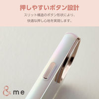 iPhone 15/ハイブリッドケース/&Me/オーロラ/ストラップシート付属/フレームカラー/ホワイト PM-A23AHVCAWH 1個