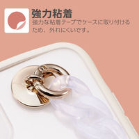 スマホストラップ キーリングハンガー チェーン フラット 落下防止 長さ調整可能 クリア P-STKHCHSCR エレコム 1個（直送品）