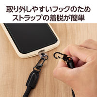 スマホショルダー ストラップ 42～78cm 長さ調整可 丸ひもタイプ ブラック P-STSDH2R06BK エレコム 1個