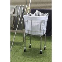 BRID ランドリーバスケット　脚／キャスター付き　ラウンド　３５Ｌ　ダークグレー 003334 1個（直送品）