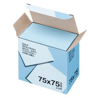 アスクル はたらく ふせん 付箋  75×75mm パステルブルー （正方形） 50冊 （5冊×10箱） オリジナル