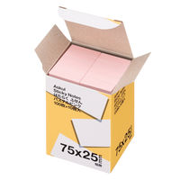 アスクル はたらく ふせん 付箋  75×25mm パステルピンク （短冊） 50冊 （10冊×5箱） オリジナル