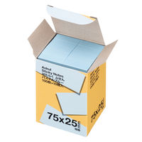 アスクル はたらく ふせん 付箋  75×25mm パステルブルー （短冊） 100冊（10冊×10箱） オリジナル