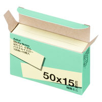 アスクル はたらく ふせん 付箋  50×15mm パステルイエロー （短冊ミニ） 100冊（10冊×10箱） オリジナル