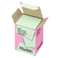 アスクル はたらく ふせん 付箋  75×50mm パステルグリーン 50冊 （5冊×10箱） オリジナル