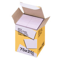 アスクル はたらく ふせん 付箋  75×25mm パステルパープル （短冊） 100冊（10冊×10箱） オリジナル