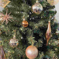 ストア・エキスプレス ウッドポットツリーセット ゴールド 高さ210×幅120cm【クリスマスツリー】 8162-2162 1セット（直送品）