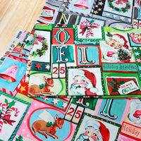 Maison de Fabric ”NOEL” サンタ柄プリン生地 サンタブラック 巾110cm×1mカット販売 NL-SANTA（直送品）