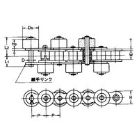 椿本チエイン サイドローラ付 ラムダRSチェーン RS40ーLMCー2LSRPーTーJL 1セット(10個)（直送品）