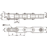 椿本チエイン ニードルブシュチェーン(高精度仕様) RF2050ーNBHーK2ーJL 1セット(2個)（直送品）