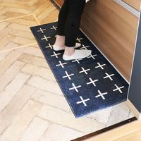 オカトー ナチュラル キッチンマット 45×120 ネイビー セット:3個入 セット:3個入（直送品）