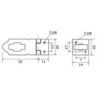 和気産業 ブラウン掛金 35mm VD-015 1セット(14個)（直送品）