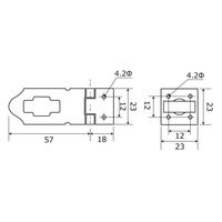 和気産業 ブラウン掛金 60mm VD-017 1セット(12個)（直送品）