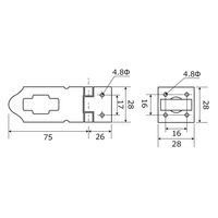 和気産業 ブラウン掛金 75mm VD-018 1セット(10個)（直送品）
