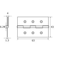 和気産業 厚口カラー丁番 64mm ブロンズ VE-021 1セット(10個)（直送品）